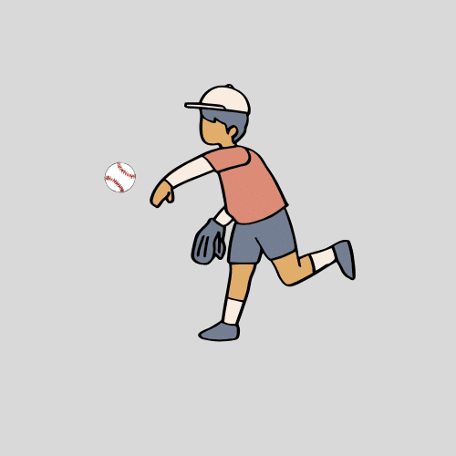 Canva Young player with glove throwing baseball