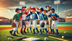 Animation: Little League players celebrating