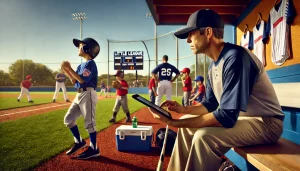 Little League Coaching 101: Must-Have Baseball Analytics Tools 4 Animation-Little League with his players