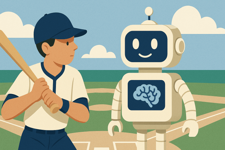 Dall-E Animation: Youth Pitcher and AI Robot