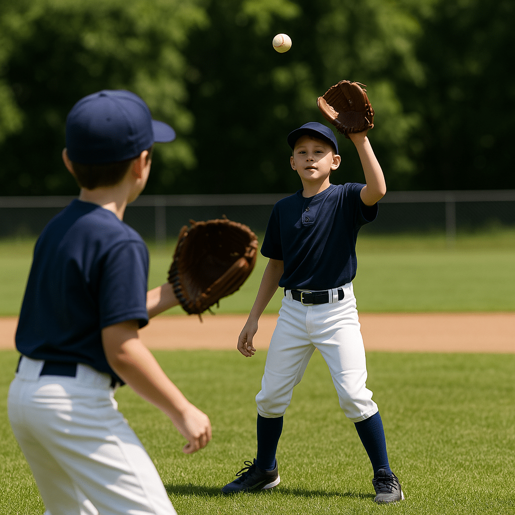 Dall-E Animation: Little leaguers playing catch