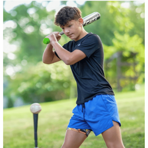  Diamond Kinetics SwingTracker: Guy with bat and a Tee